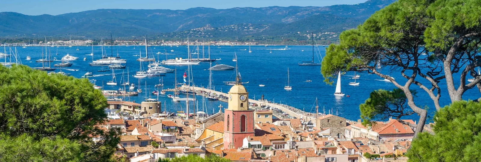 Saint-Tropez and yachts in the bay