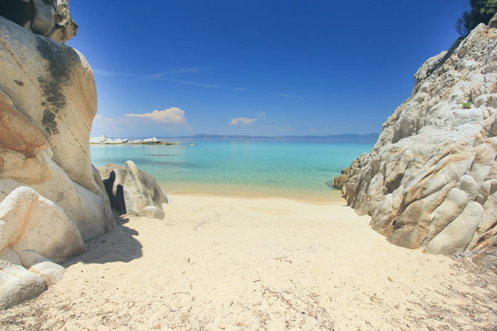 Small clear-water cove in Greece